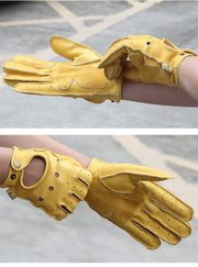 touch screen windproof leather cycling gloves, view 5 - MRSLM