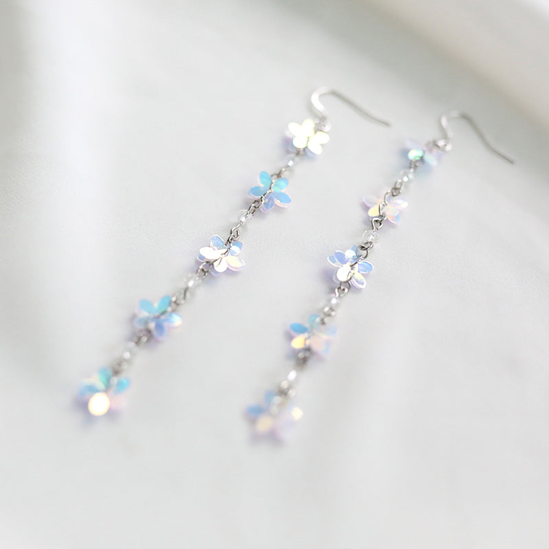 colorful flower long tassel earrings, view 3 - MRSLM