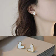heart bling zircon stud earrings, view 11 - MRSLM