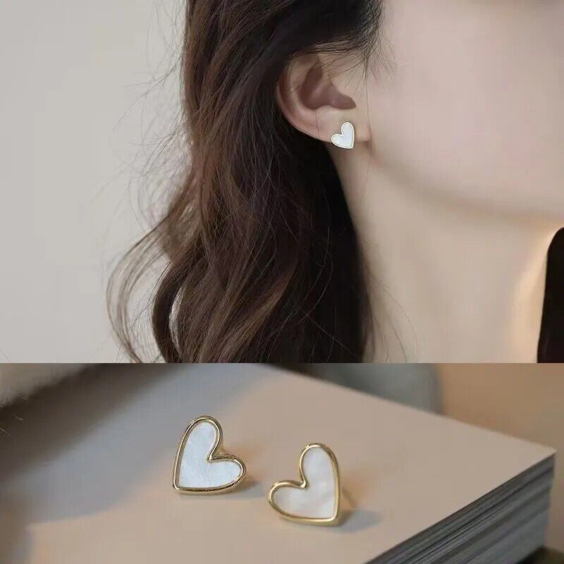 heart bling zircon stud earrings, view 11 - MRSLM