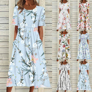 women's printed short sleeve dress - MRSLM