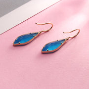blue chalcedony statement earrings, view 3 - MRSLM