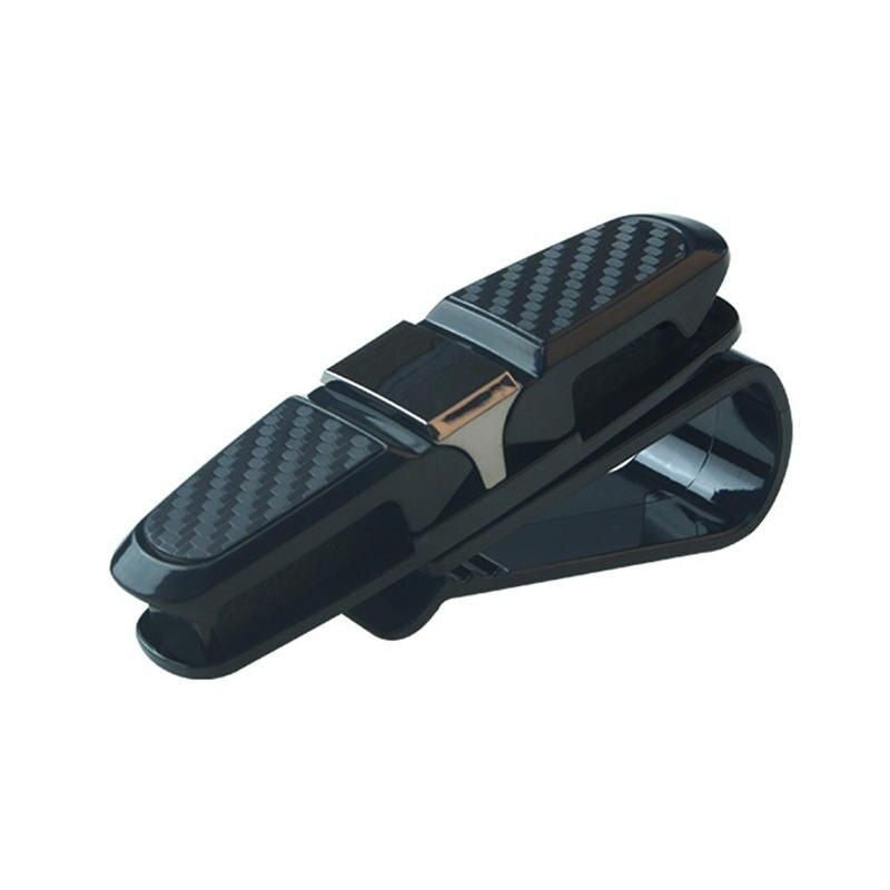 car sun visor glasses holder with card clip, view 2 - MRSLM