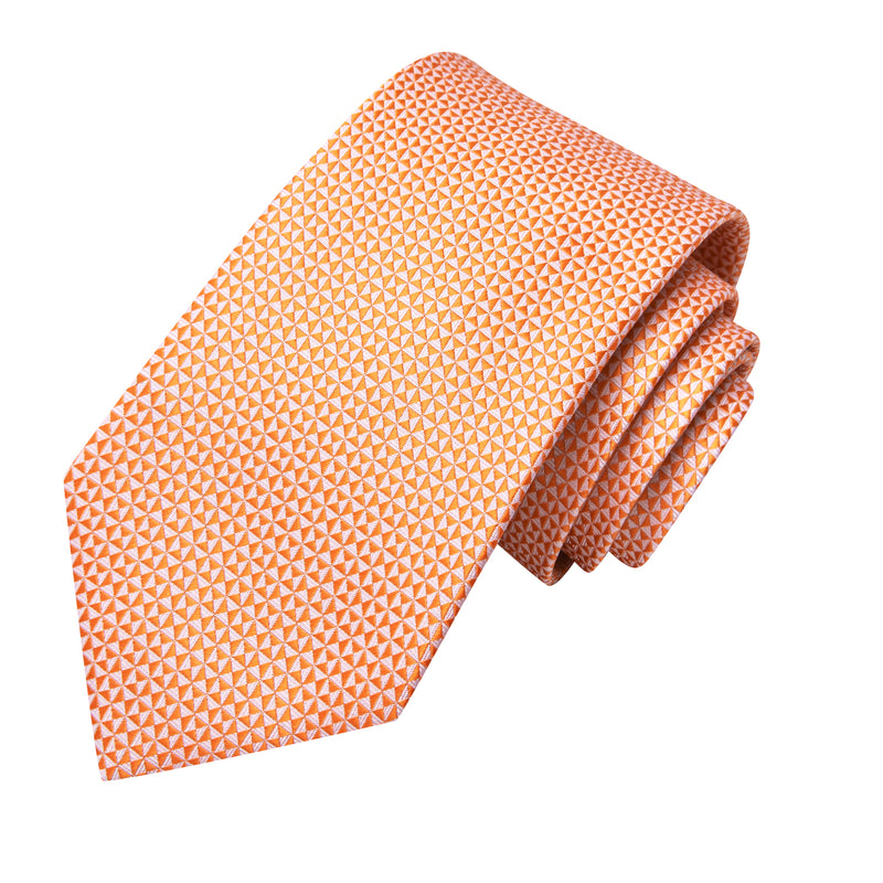 orange silk necktie set for men, view 5 - MRSLM
