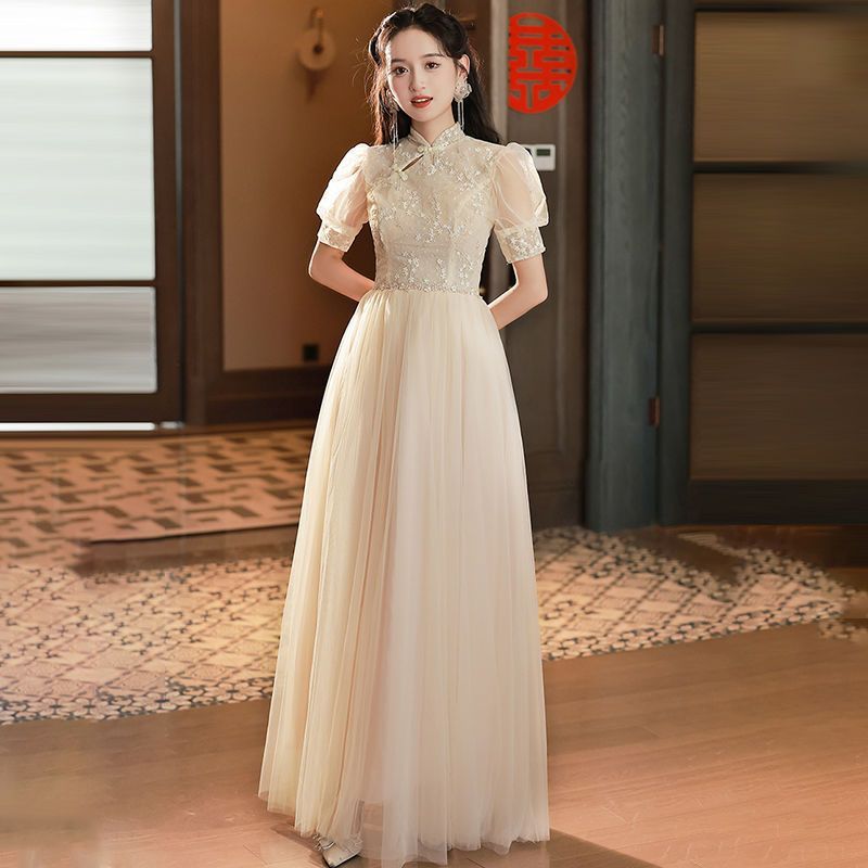champagne bridesmaid dress, view 5 - MRSLM