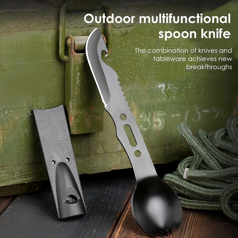 multifunctional camping spoon fork cutter, view 3 - MRSLM