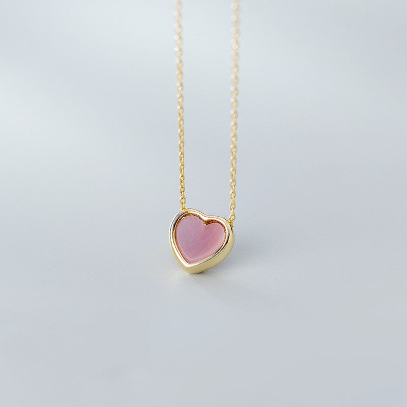 s925 silver red heart necklace, view 2 - MRSLM