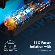 Portable wireless car air pump, view 6 - MRSLM