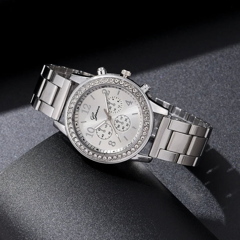 diamond rose gold women's quartz watch, view 5 - MRSLM