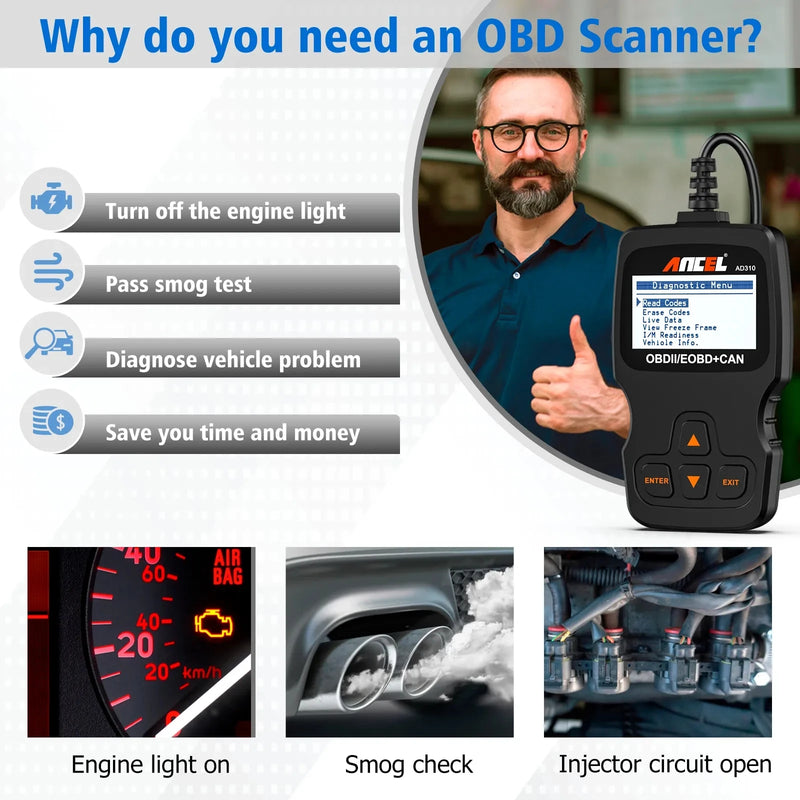 Professional OBD2 car diagnostic tool, view 5 - MRSLM