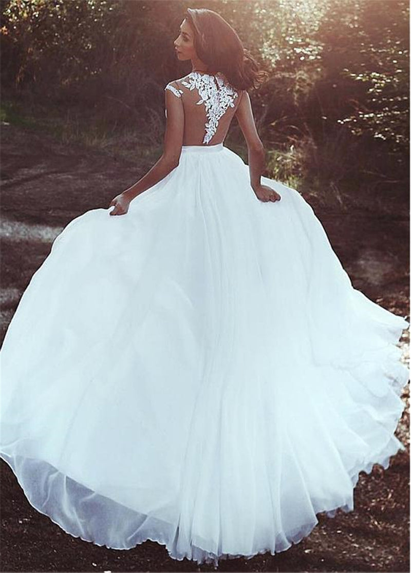 Elegant long lace banquet dress, view 3 - MRSLM