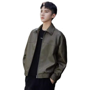 men's hooded motorcycle leather jacket, view 5 - MRSLM