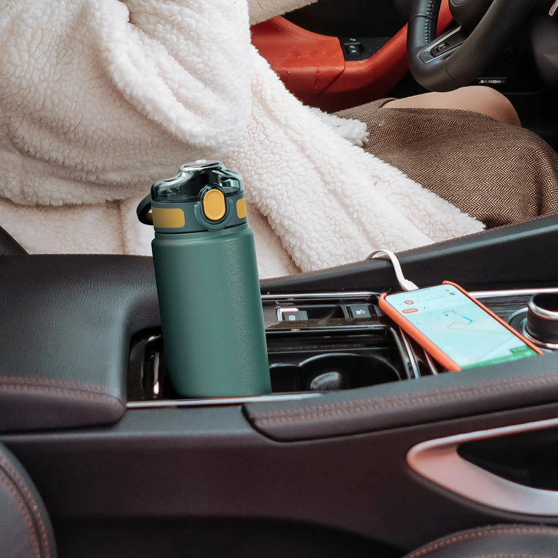 stainless steel thermos bottle with straw, view 7 - MRSLM