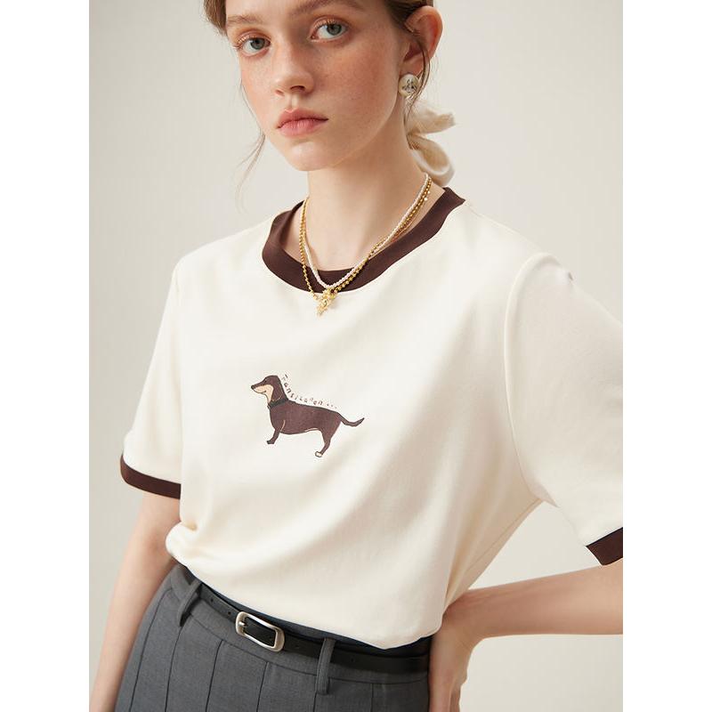 animal print cotton tee, view 3 - MRSLM