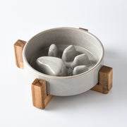 slow feed ceramic pet bowl, view 4 - MRSLM