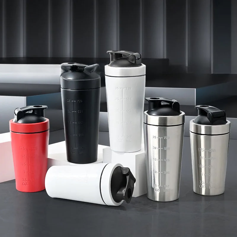 stainless steel protein shaker bottle, view 8 - MRSLM