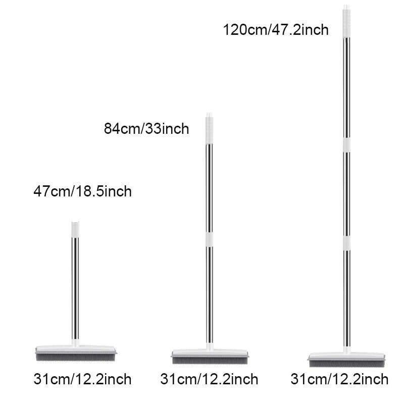 Rubber broom and carpet rake with squeegee, view 6 - MRSLM