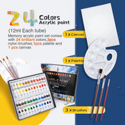 acrylic paint set 24 colors with brushes, view 6 - MRSLM