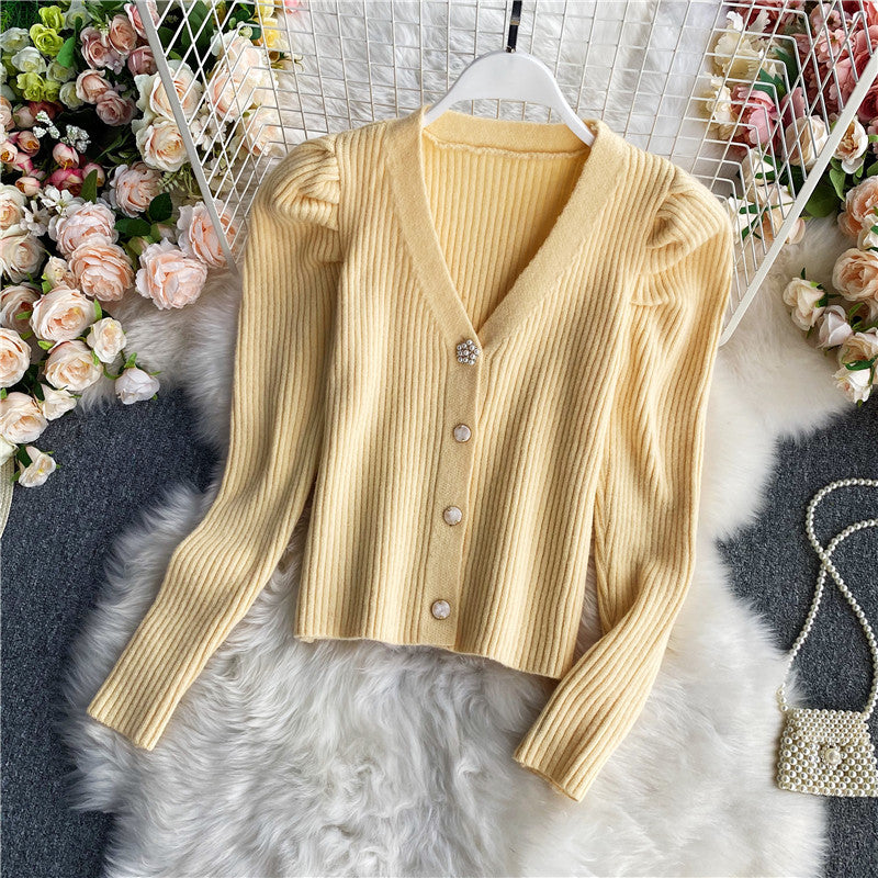 v-neck cardigan sweater women - MRSLM