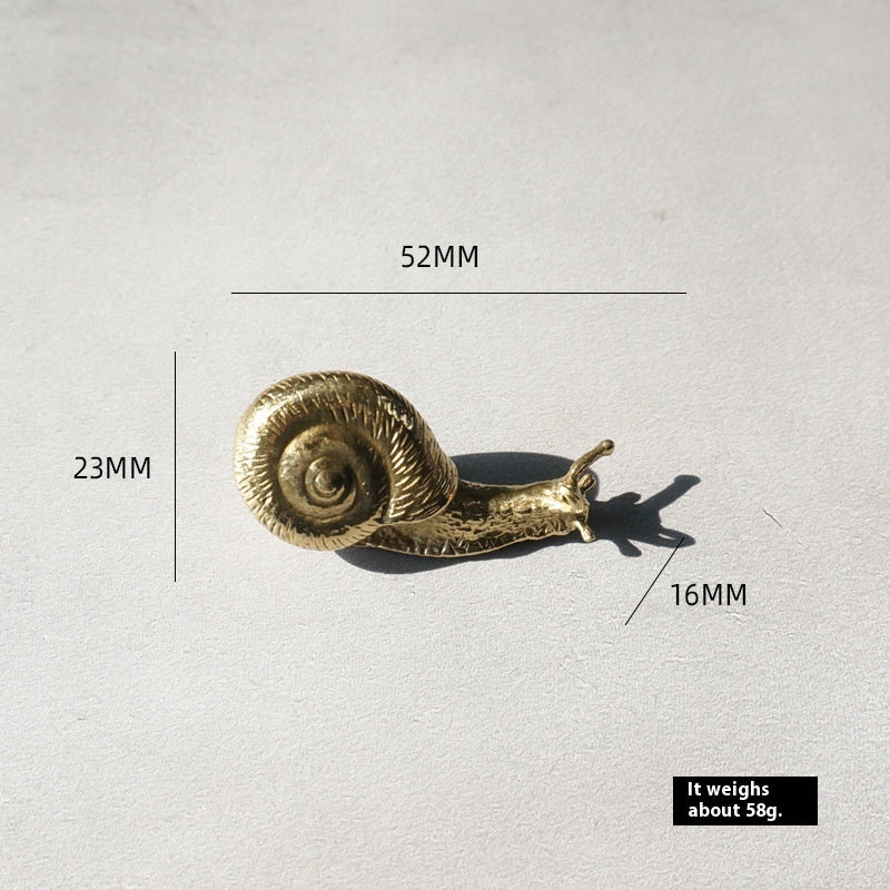 Retro snail brass cabinet handle, view 6 - MRSLM
