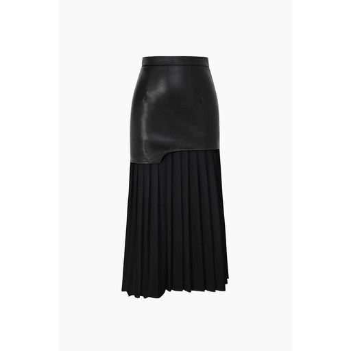 Women's pleated patchwork skirt, view 2 - MRSLM