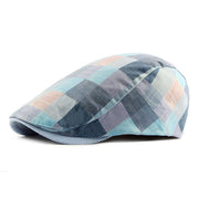 checkered cotton cap with short brim, view 4 - MRSLM