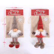 Christmas gnome burlap gift bag, view 8 - MRSLM