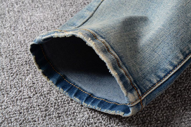 Multi pocket slim fit washed jeans, view 6 - MRSLM