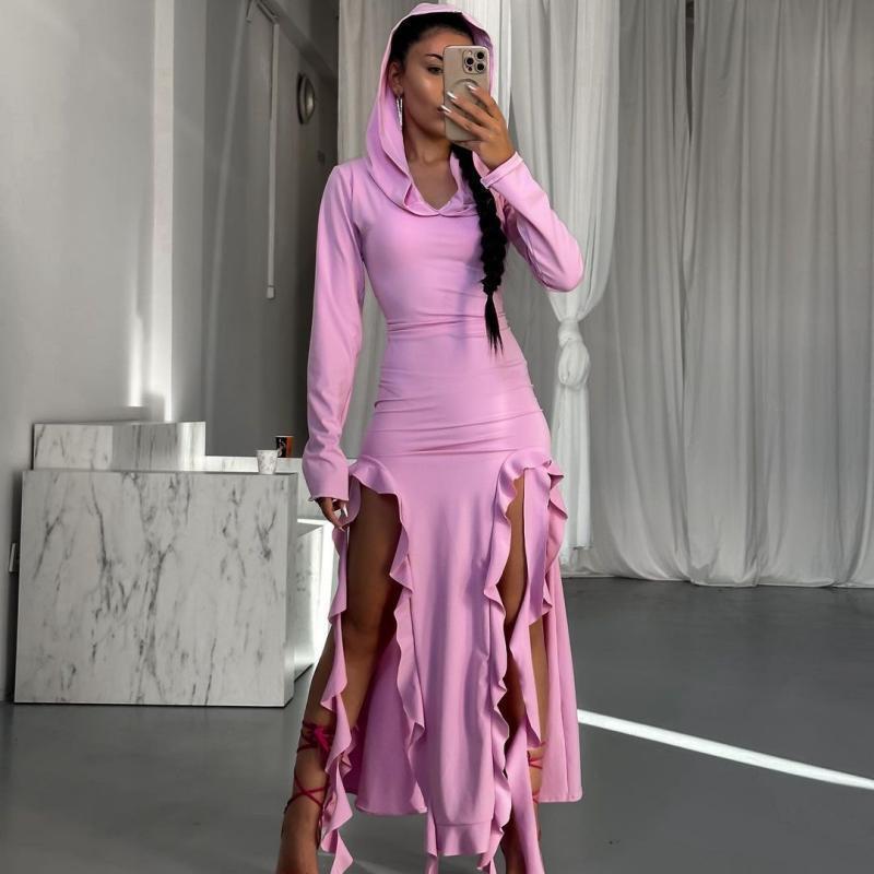 hooded irregular dress, view 4 - MRSLM