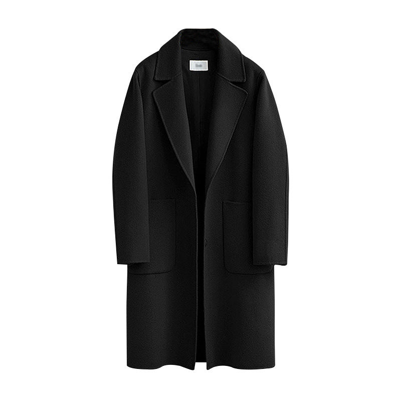 Women's long loose wool-blend coat, view 3 - MRSLM