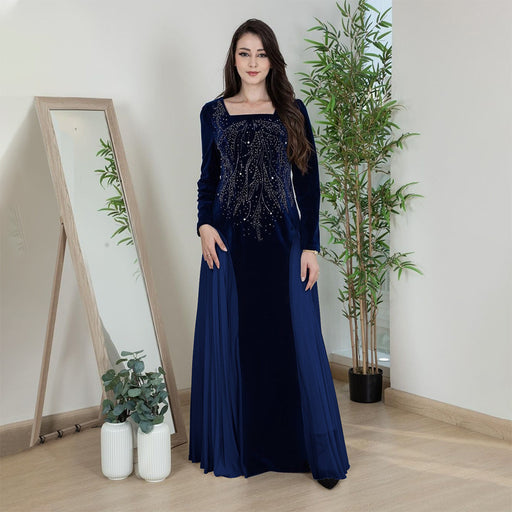 women's chiffon rhinestone evening dress - MRSLM