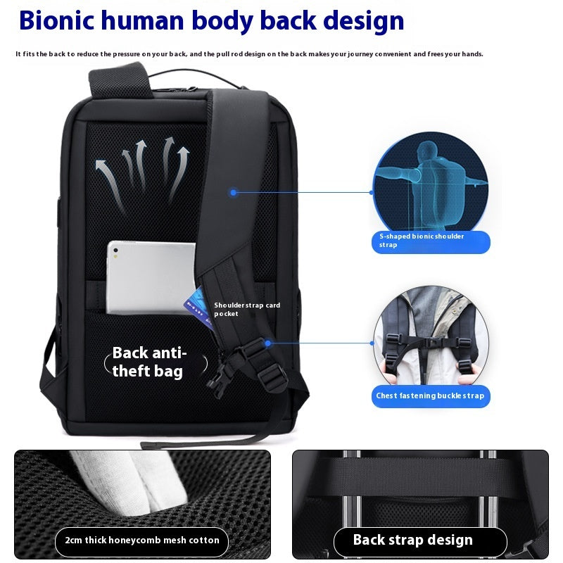men's business travel backpack, view 4 - MRSLM