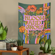 70s retro rainbow flower tapestry, view 7 - MRSLM