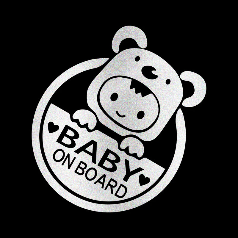 reflective baby on board car decal, view 5 - MRSLM