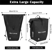 25L waterproof bike pannier bag, view 4 - MRSLM