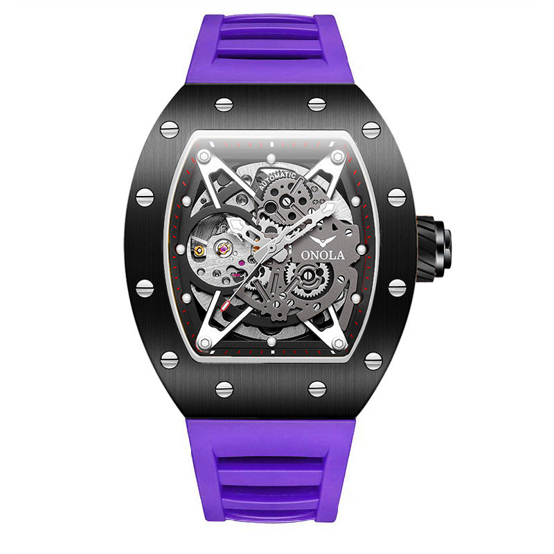 men's silicone band automatic watch, view 11 - MRSLM