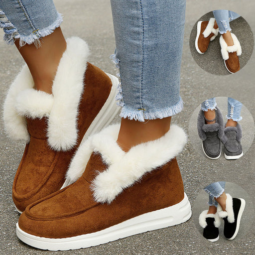 Women's plush winter snow boots - MRSLM
