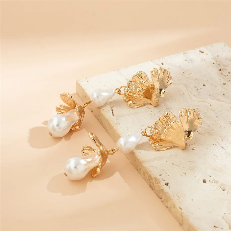 petal flower drop earrings, view 5 - MRSLM