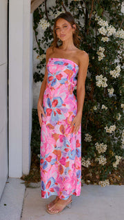 backless printed dress, view 8 - MRSLM
