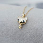 silver necklace with gift box, view 2 - MRSLM