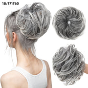 fluffy curly hair bun chignon, view 3 - MRSLM