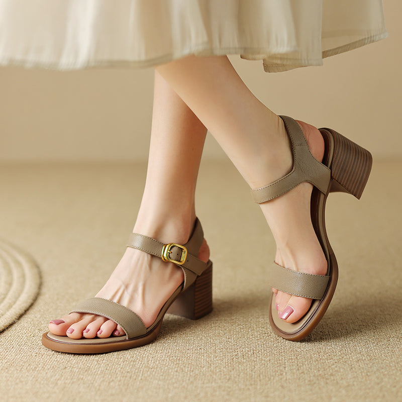 square heel leather sandals, view 7 - MRSLM