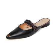 women's leather heel mules, view 2 - MRSLM