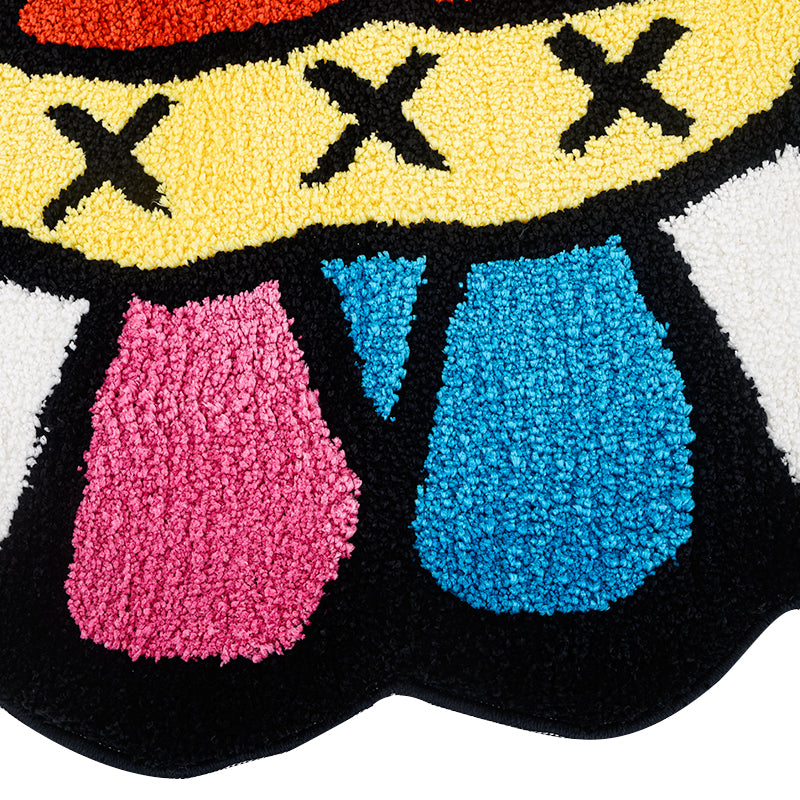 colorful smiling face tufted rug, view 10 - MRSLM