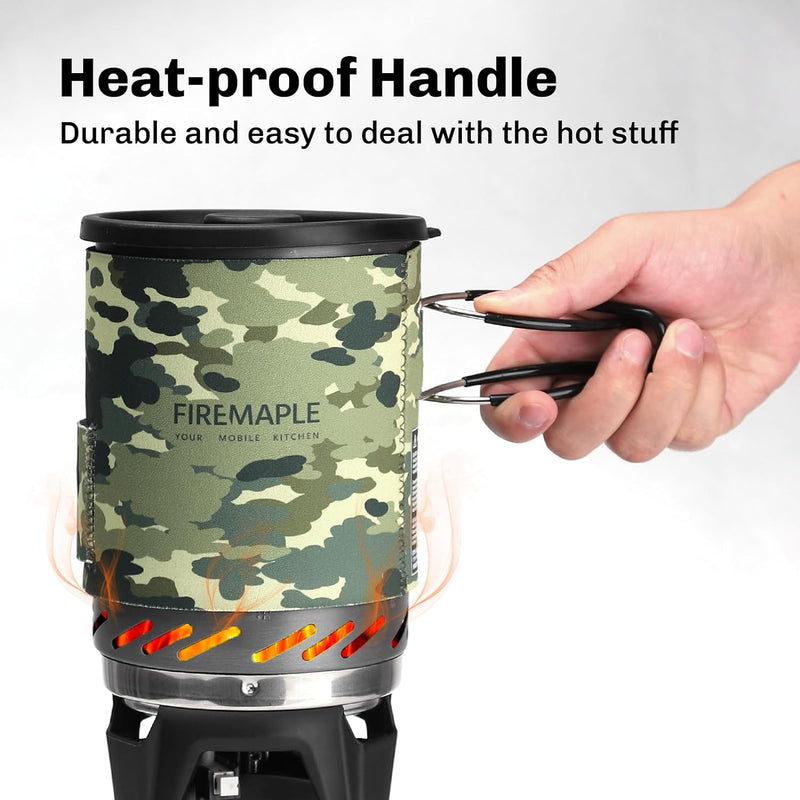 camouflage camping gas stove cooking system, view 5 - MRSLM