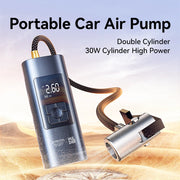 portable 30w car tire inflator with double cylinder air pump, view 4 - MRSLM
