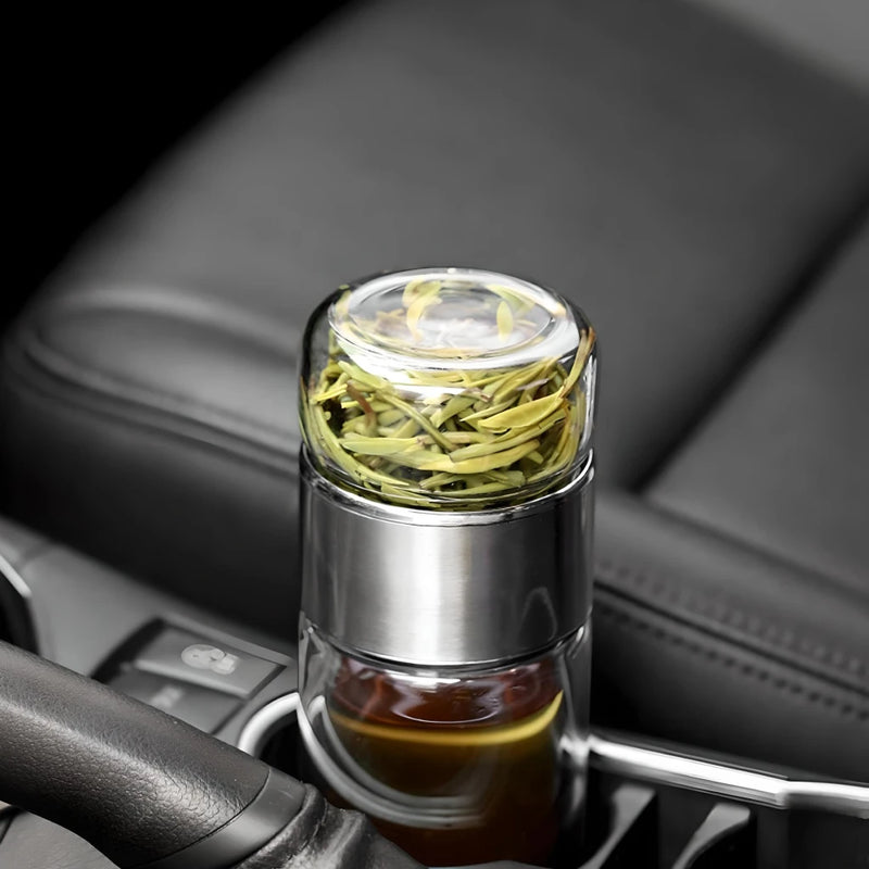 borosilicate glass tea infuser water bottle, view 10 - MRSLM