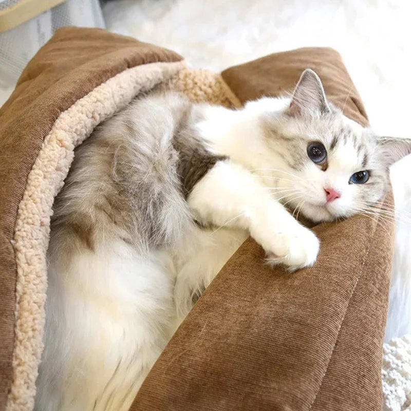 fluffy winter cat bed, view 9 - MRSLM