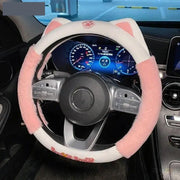Colorful plush steering wheel cover, view 7 - MRSLM