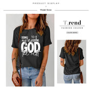 women's black slogan print t-shirt, view 7 - MRSLM